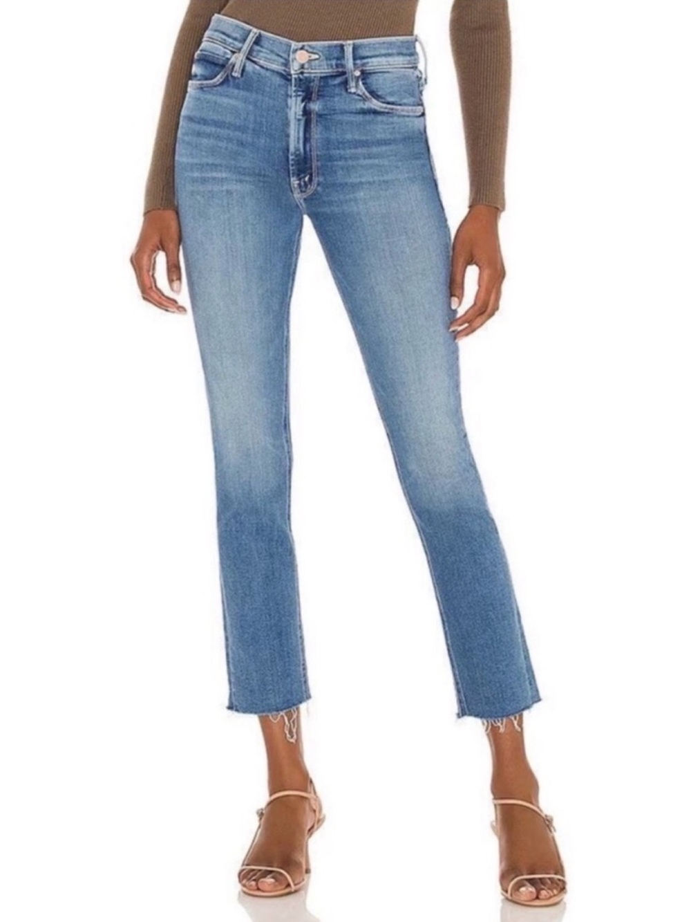 MOTHER The Mid Rise Dazzler Ankle Fray in Riding The Cliffside Women Size 32
